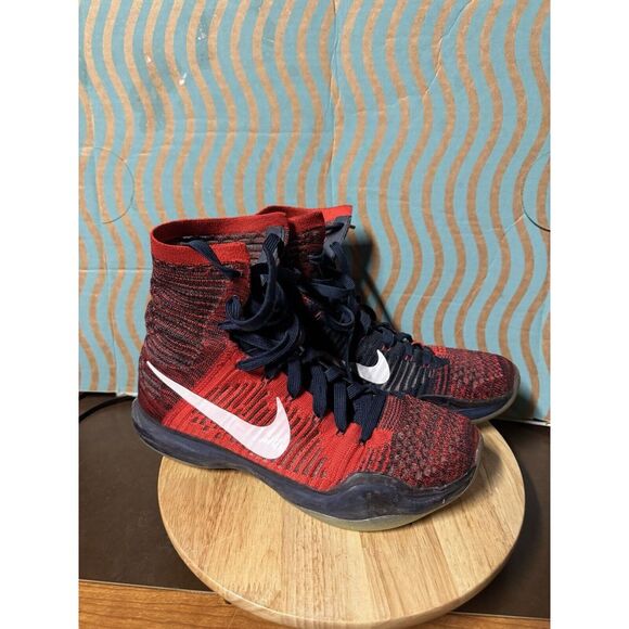 Nike Kobe 10 X‎ Elite High American USA Red Blue Size 9 Sneakers 718763-614
